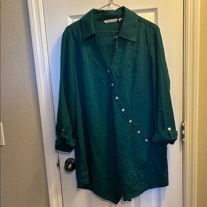 Soft Surroundings Green Button Tunic